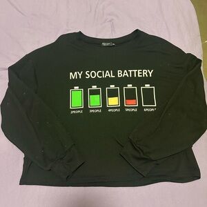 Black Graphic Long Sleeve Shirt